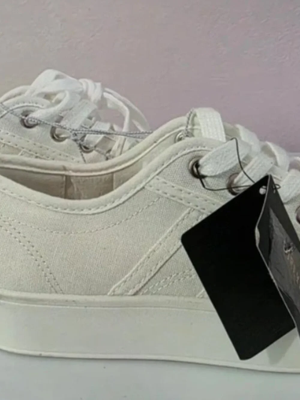 NWT White Platform Canvas Shoes Size 7